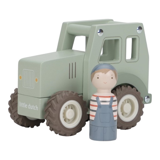 Houten tractor groen 