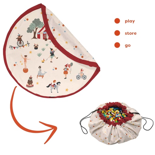 Opbergzak en speelmat Noomad Original dubbelzijdig circus 