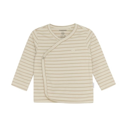 T-Shirt wikkel Nour met lange mouwen Streeppatroon Off White 