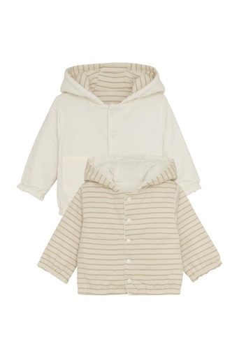 Cardigan Neddie omkeerbaar Streeppatroon Off White 