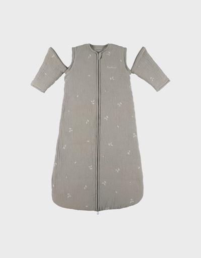 Winterslaapzak afneembare mouwen in gewatteerde mousseline (6m-2j/100 cm/van tog 2.0 tot 3.5) Kaki 100CM