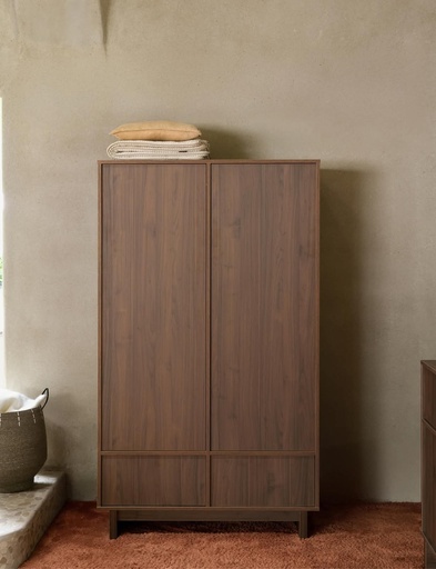 2-door wardrobe Kyo walnut 