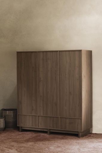 Armoire 3 portes XL Kyo walnut 