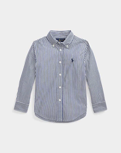 Hemd gestreept katoenen poplin (2j-7j) Navy/white 