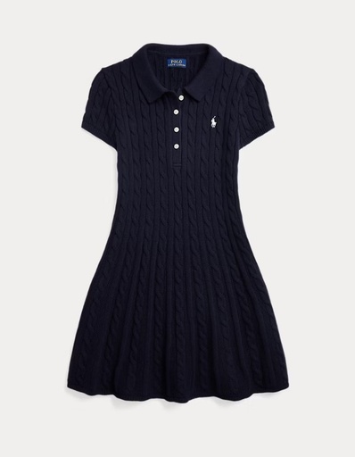 Jurk (8j-14j) Rl Navy - Prch Cream 