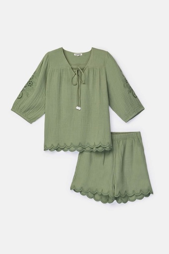 Pyjamashortset Kaki Groen 