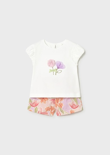 Short en t-shirt set met print blossom 
