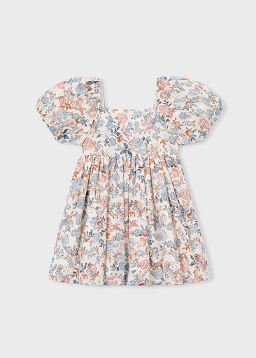 Dress with floral print salmon