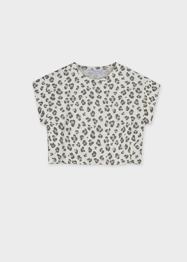 Cropped t-shirt met luipaardprint bone 