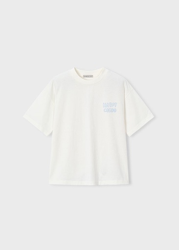 T-shirt korte mouwen happy combo cream 