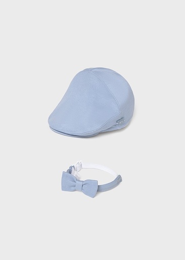 Flat cap & bow tie set blue 