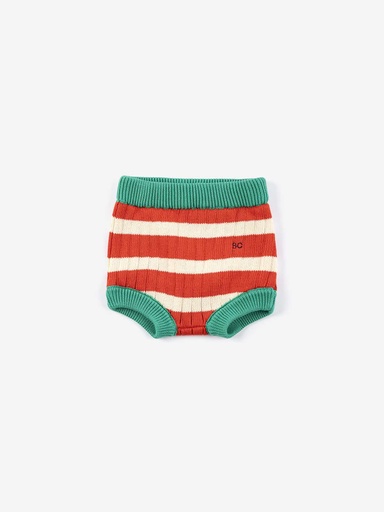 Short gebreid gestreepte culotte red 