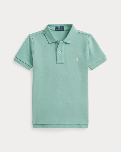 Polo iconisch - katoenen mesh (2j-7j) Celadon 