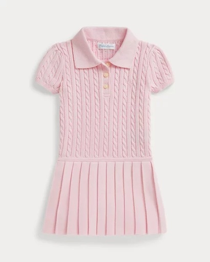 Gebreide polo-jurk met minikabels (3m-24m) Hint Of Pink 