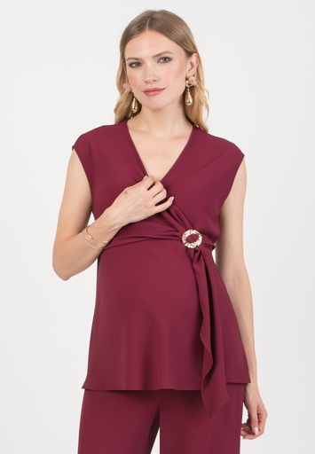 Zwangerschaps- en voedingsblouse Clarissa M - cadì bordeaux 