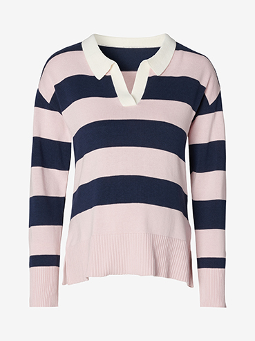 Long-sleeved maternity and nursing pullover Block Stripe 