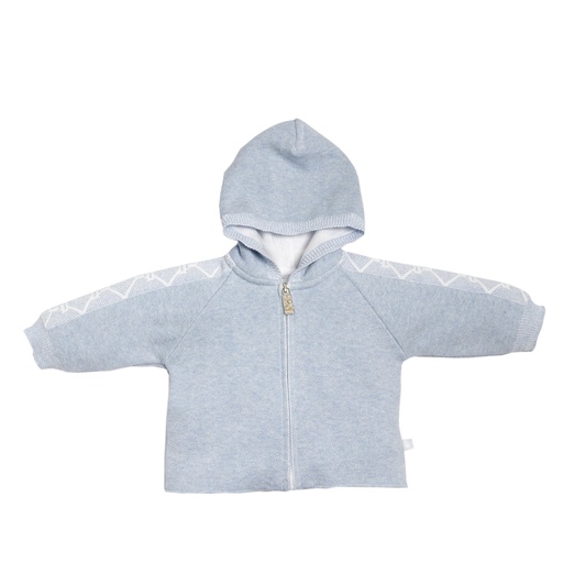 Veste à capuche jacquard Signature Azzuro 