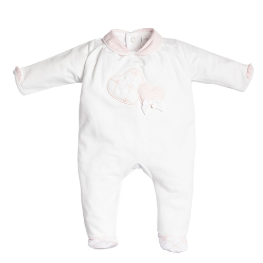 Crawler suit 2 hearts couture pink 