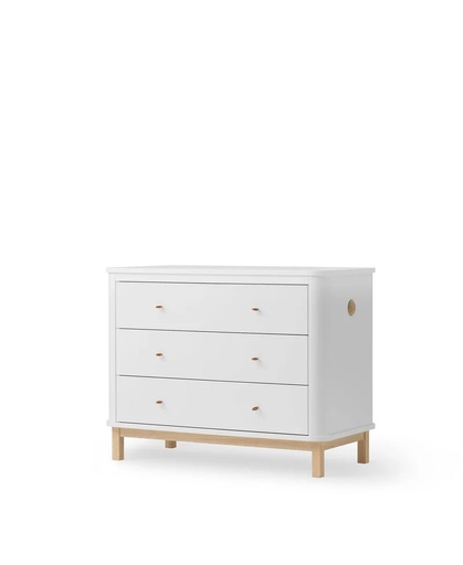 Commode à 3 tiroirs Bois blanc-chêne