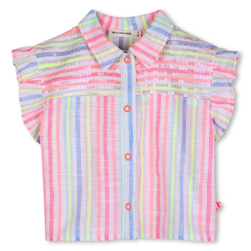 Blouse katoen streep glitterruffles  