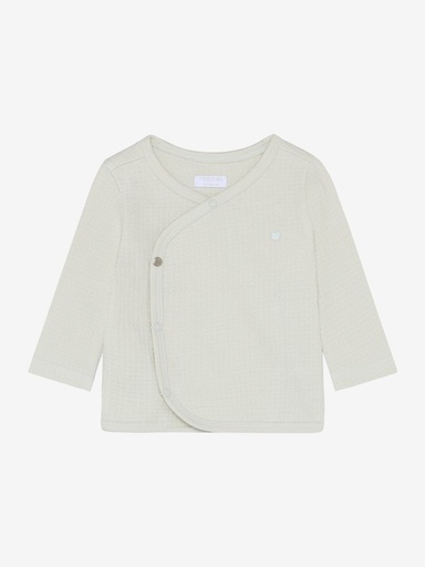 Long-sleeved cotton waffle texture T-shirt  