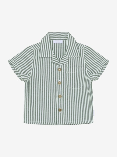 Chemise à manches courtes à rayures tissées  