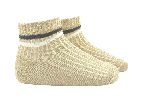 Enkelsokken met metallic draad en twee strepen Oat 