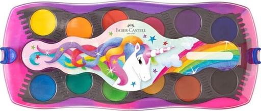 Boîte d'aquarelle Connector - 12 couleurs + 1 tube de blanc et une feuille d'autocollants  