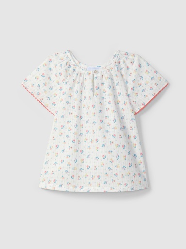 Chemisier - fleurs white 