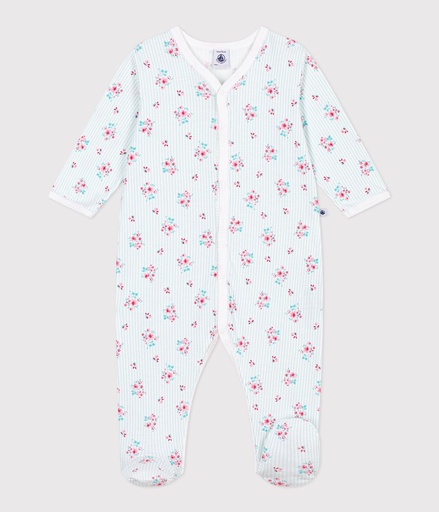 Floral-print cotton pyjamas marshmallow/multico 