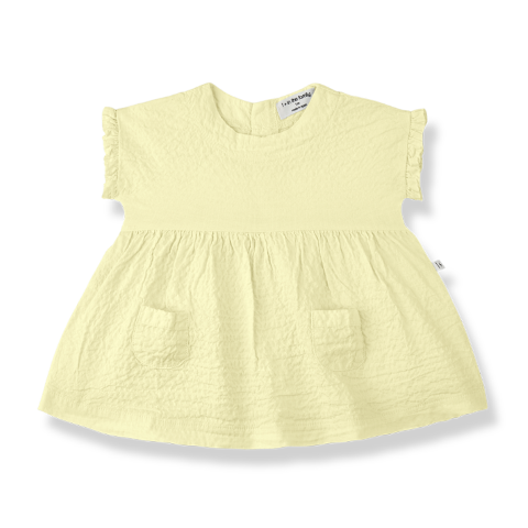 Jurk Troya seersucker Pastel-Yellow 
