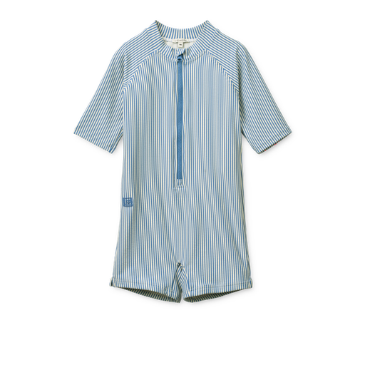 Combinaison de bain Max seersucker manches courtes Riverside / Creme De La Creme 