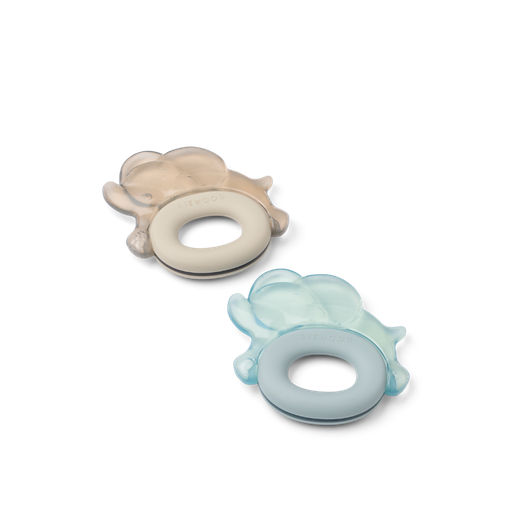 Anneau de dentition rafraîchissant Rita elephant (2 pièces) Sandy / Dove Blue ONE SIZE