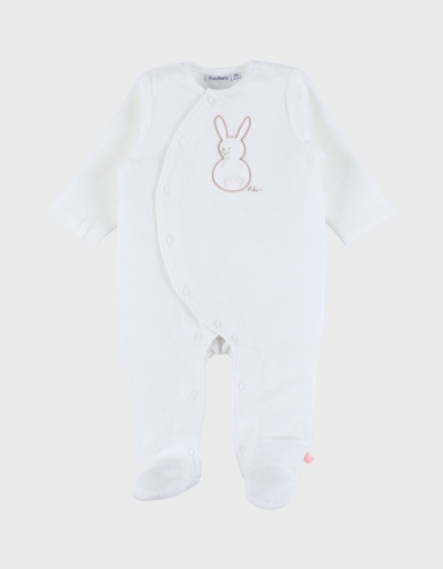 Pyjama konijn, geborduurd fluweel Rosie 