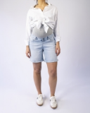 Short de maternité en denim light wash 