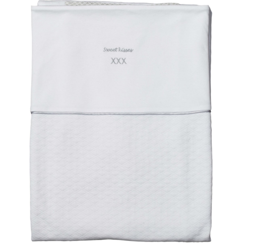 Donsovertrek bed sweet kisses white/grey 100X140
