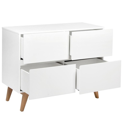 Commode tendance (4 tiroirs) blanc