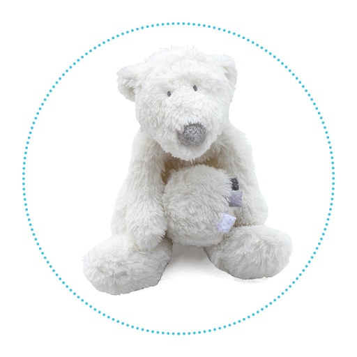Musical soft toy baby polar bear P'Timo wit 