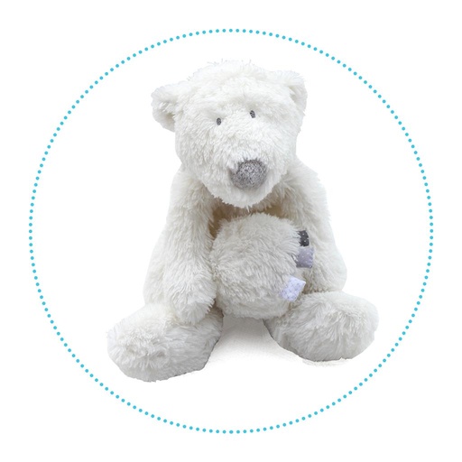 Peluche musicale bébé ours polaire P'Timo blanc