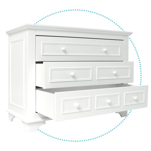 Commode 3 laden Charlotte wit