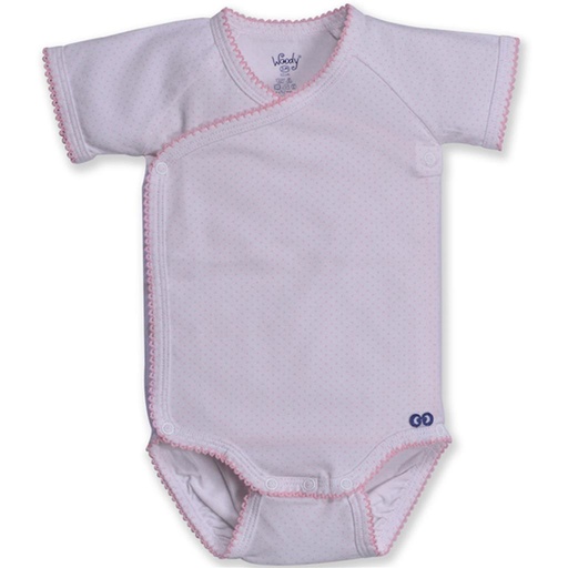 *Body gekruist pink dots allover print 