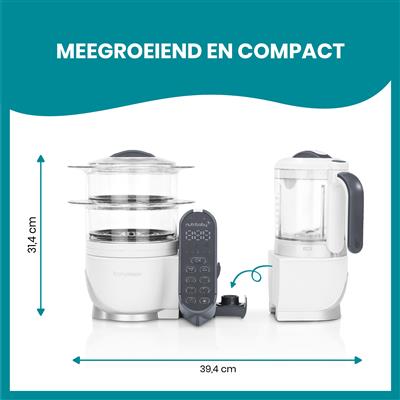 Mixer/stoomkoker nutribaby+ industrial grey 