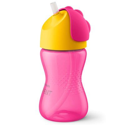 Gobelet avec paille 300ml roze 