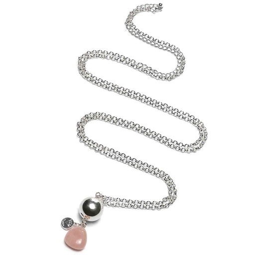 Bola zwangerschapsketting Linn roze quartz 