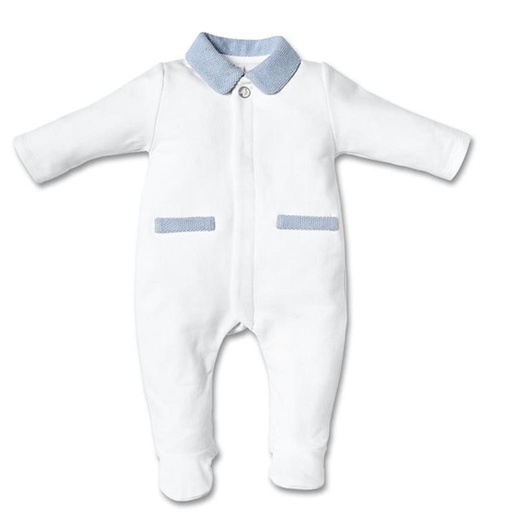 Baby suit teddyhead back white-azzuro 