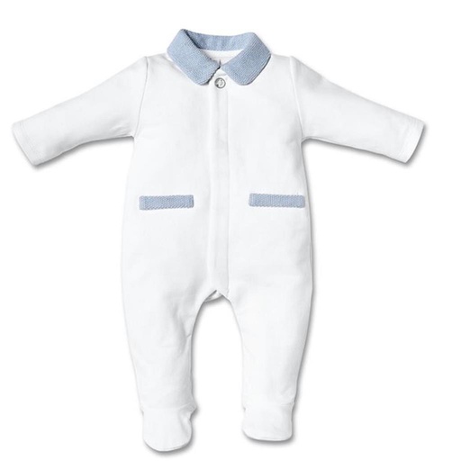 Baby suit teddyhead back white-azzuro