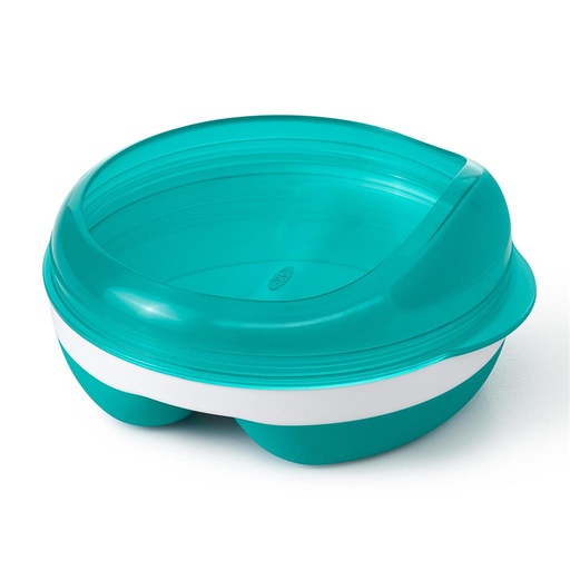 Assiette à 2 compartiments teal (turqoise) 