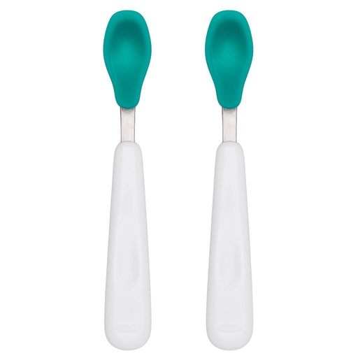 Jeu de cuillères d'alimentation teal (turqoise) 