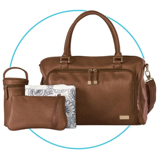 Sac à langer à double fermeture éclair Redwood chestnut  