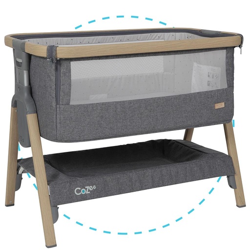 Co-sleeper cozee (oak-charcoal)  